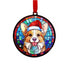 Corgi in Santa Hat Suncatcher Decoration